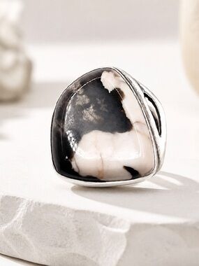 Size 10 Wild horse magnesite 925 sterling silver ring Ring- Jay King signed